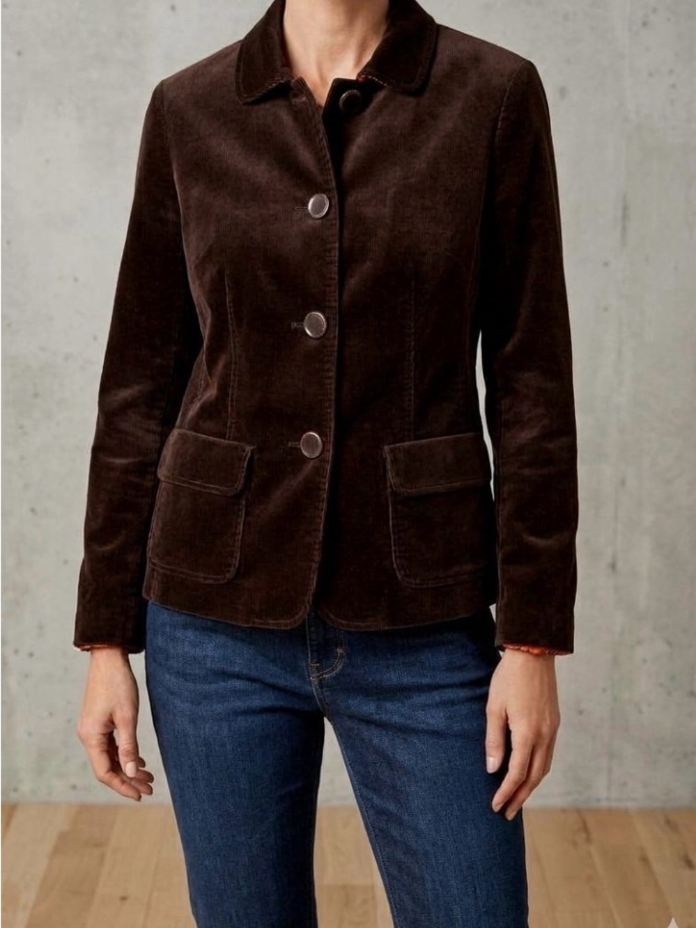 Timeless Classic Rich Brown Corduroy Blazer Jacket by Talbots. Fall essential 12
